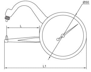 Mekanik Kalınlık Komparatörü 0-10mm L=60mm