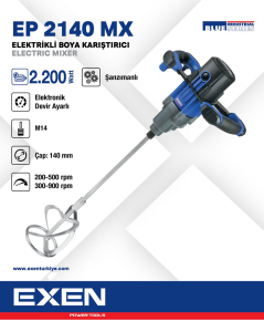 EXEN  EP 2140 MX - 2200W 140mm Elektrikli Boya Karıştırıcı Makina