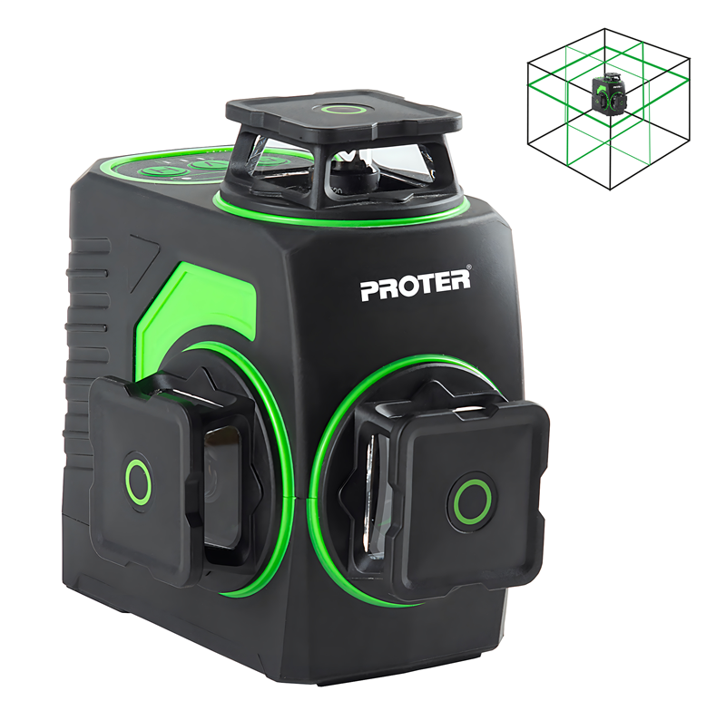 PROTER PL 360 LS 3 X 360 Şakül  4.0 Ah 3.7 V Li - on Pil  (Yeşil Lazer Şarjlı)