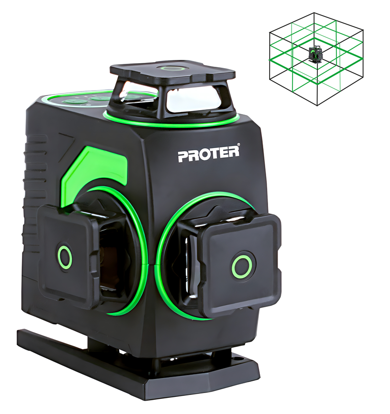 PROTER PL 460 LS 4 X 360 Şakül  4.0 Ah 3.7 V Li - on Pil  (Yeşil Lazer Şarjlı)