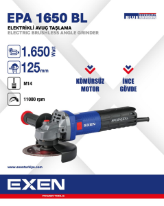 EXEN  EPA 1650 BL - 125mm 1650W Kömürsüz Elektrikli Avuç Taşlama