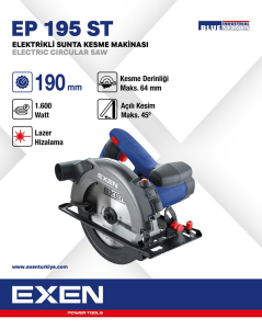 EXEN  EP 195 ST - 190mm 1600W Elektrikli Lazerli Sunta Kesme Makinasİ