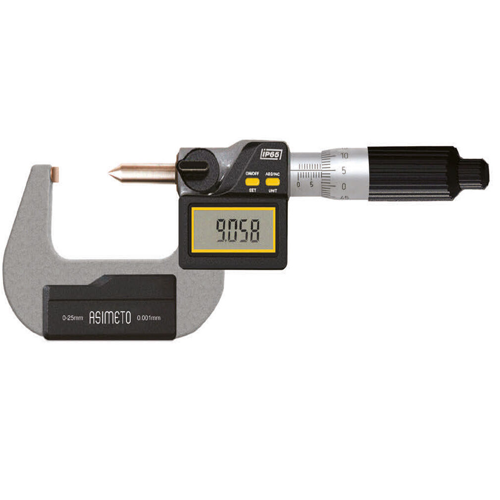 ASIMETO 0-25mmx0.001 IP65 DİJİTAL TEK NOKTA MİKROMETRE