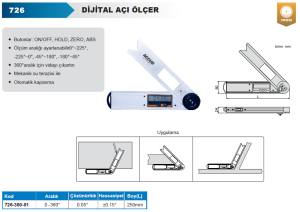 Dijital Açı Ölçer 726 Serisi