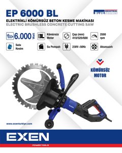 EXEN EP 6000 BL -  6000W 410mm Elektrikli Kömürsüz Beton Kesme Makinası