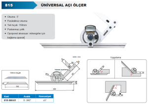 Üniversal Açı Ölçer 815 Serisi