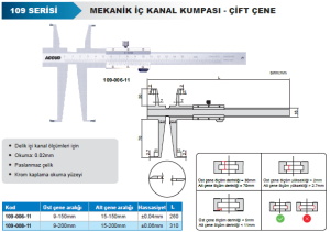 Mekanik İç Çap Kanal Kumpası 109 Serisi - Çift Çene