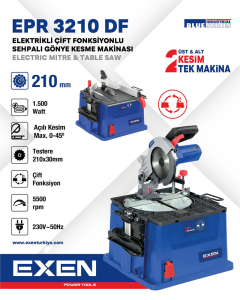 EXEN  EPR 3210 DF - 210mm Elektrikli Çift Fonksiyonlu Gönye Kesme Makinası