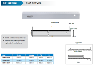 Düz Kenarlı Cetvel 991 Serisi