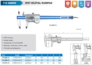 Dijital Kumpas IP67 112 Serisi