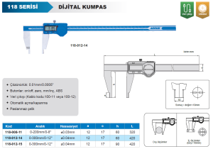 Dijital Kumpas 118 Serisi - İnce Uçlu