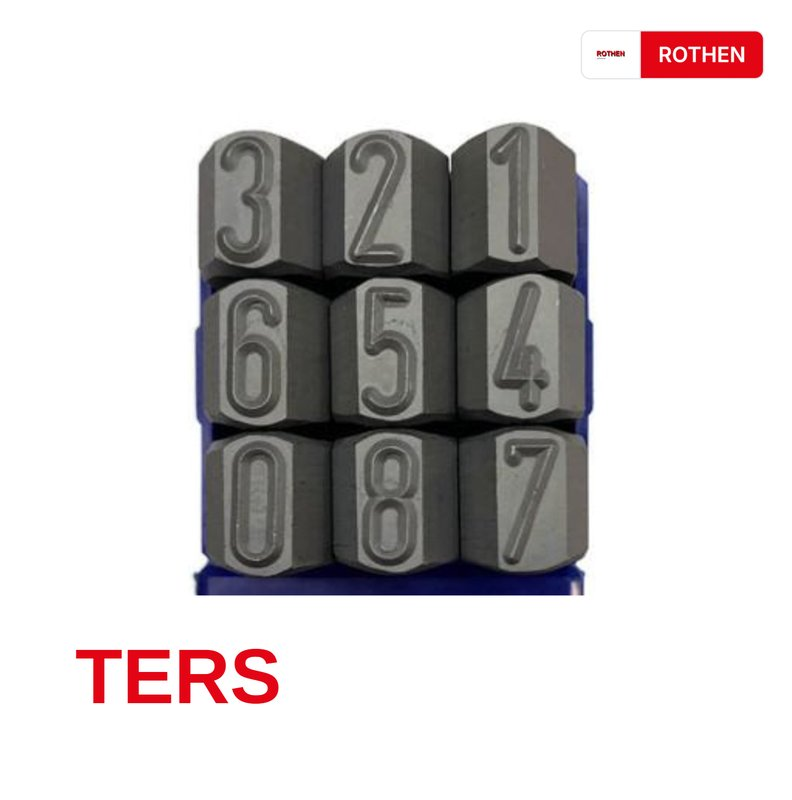 12 mm ROTHEN TERS ÇELİK RAKAM TAKIMI
