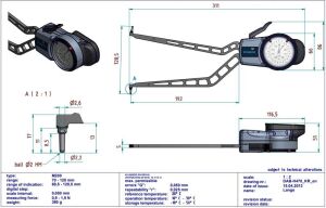H470 Mekanik İç Çap Kanal Komparatörü 70-120 mm
