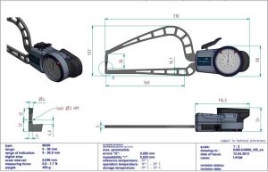 D4R50 Mekanik Dış Çap Kanal Komparatörü 0-50 mm