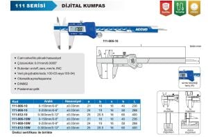 Dijital Kumpas 111 Serisi Standart Model