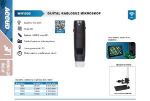 Dijital Kablosuz Mikroskop WIFI 200 10-200X