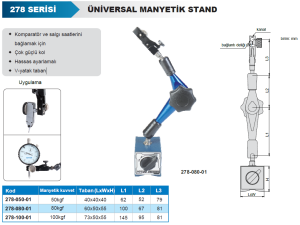 Üniversal Manyetik Stand Hassas Ayarlamalı 248mm