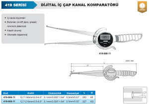 Dijital İç Çap Kanal Komparatörü 419 Serisi - Geniş Aralıklı