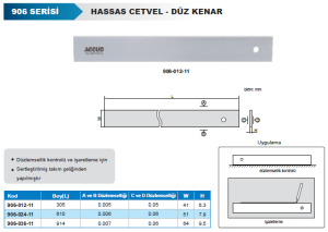 Hassas Düz Cetvel - Düz Kenar 906 Serisi