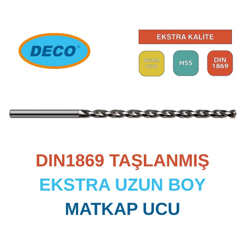 Deco DIN1869 Uzun Boy Matkap Ucu - Q12X205X295