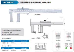 Mekanik Dış Çap Kanal Kumpası 143 Serisi