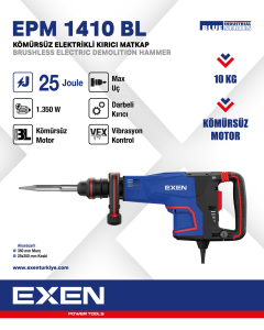 EXEN  EPM 1410 BL  - 1350W 25J Kömürsüz Elektrikli Kırıcı Matkap
