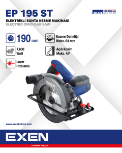 EXEN  EP 195 ST - 190mm 1600W Elektrikli Lazerli Sunta Kesme Makinasİ