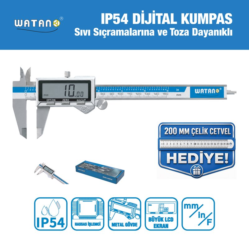 WATANO 150 MM IP54 DİJİTAL KUMPAS (PROMOSYON ÜRÜN)