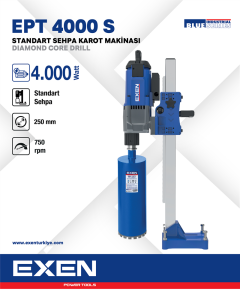 EXEN  EPT 4000 S - 4000W 250mm Standart Sehpa Karot Makinası