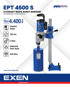 EXEN  EPT 4500 S - 4400W 250mm Standart Sehpa Karot Makinası