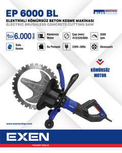 EXEN EP 6000 BL -  6000W 410mm Elektrikli Kömürsüz Beton Kesme Makinası