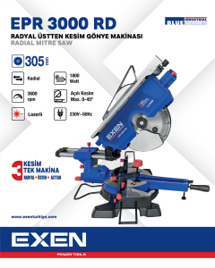 EXEN  EPR 3000 RD - 305mm 1800W Elektrikli Radyal Üstten Kesim Gönye Kesme Makinası