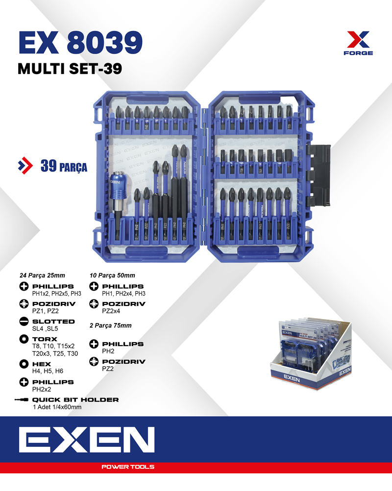 EXEN EX 8039 Multi Set-39 Parça Bits Uç Seti