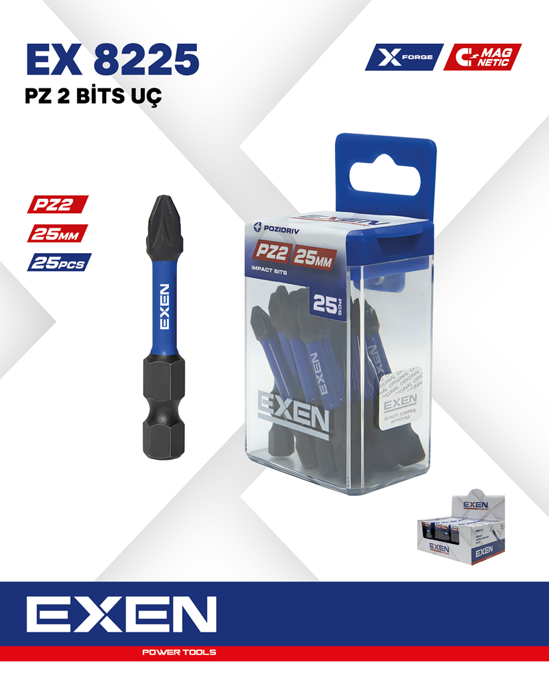 EXEN EX 8225 PZ2 25mm Bits Uç