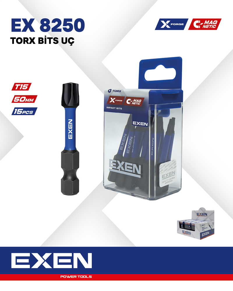 EXEN EX 8250 T15 50mm Bits Torx Uç