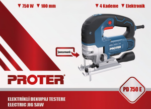 PROTER PD 750 E    750W Elektronik Hız Pandüllü  Dekupaj Makinası