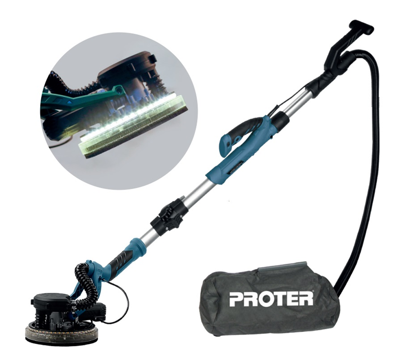 PROTER PR 835 E   850W 225mm Led Işıklı  Duvar Zımpara Makinası