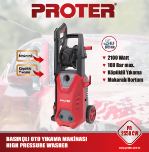 PROTER PR 2550 CW 160  Bar 2100 W  B. Oto Yıkama Makinası (Makaralı)