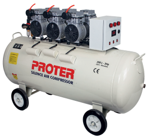 PROTER PR 203 S Sessiz-Yağsız  200 LT 3HP Monofaze 8 Bar Hava Kompresörü