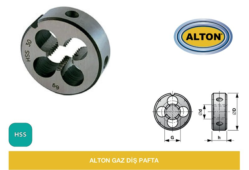 Alton Gaz Diş Pafta - G 1/4
