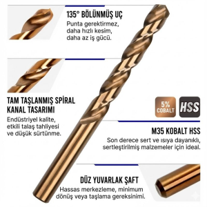 5,50 MM Deco %5 Kobaltlı Altın Seri Matkap Ucu
